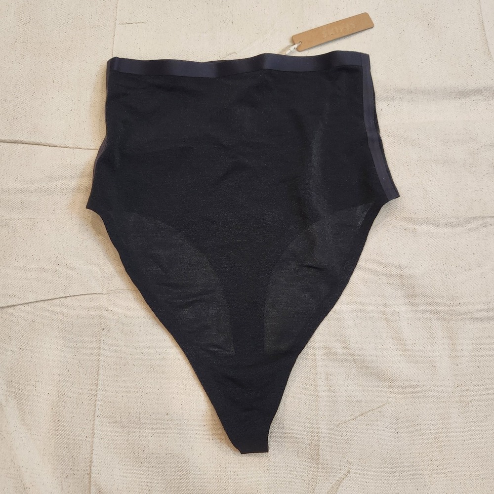 New Skims Sculpting Power Mesh High Waist Thong Black M Onyx SH-HWT-0251 Womens